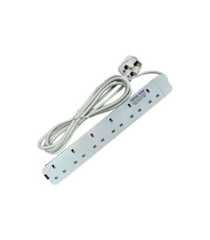 Power King 6Way Extension Cable - White