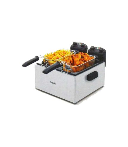 Saachi Double Deep Fryer 6.0Liters - Silver