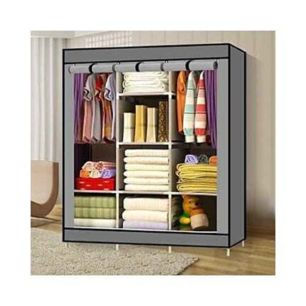 Elegant 3 Column Wooden Frame Wardrobe
