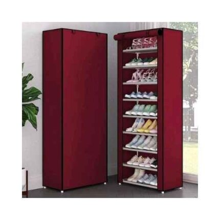 Versatile 9 Layer Shoe Rack - Maroon