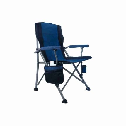 Heavy-Duty Folding Camping Chair – Padded Armrests, Cup Holder, Mesh Side Pockets