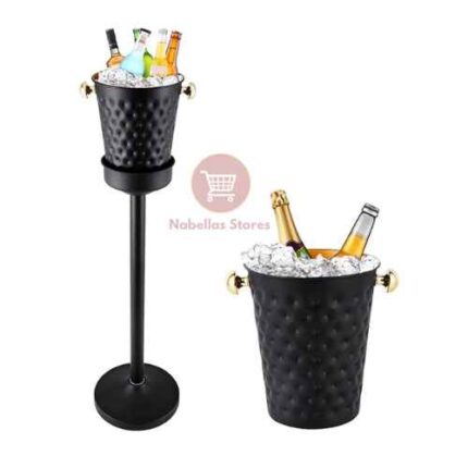 Ice Bucket with Stand – Holds 3 Beer Bottles & 1 Wine Bottle