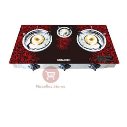 Sonashi Triple Burner Gas Stove SGB-305GN – Compact, Powerful 3-Burner