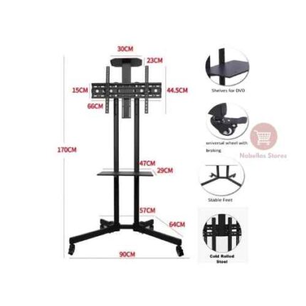 Heavy Duty Mobile TV Stand with 360° Wheels for 24-85 Inch TVs