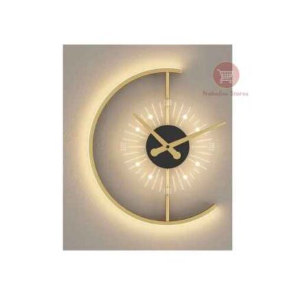 Minimalist LED Wall Lamp with Built-in Clock - Home Lighting Decor
