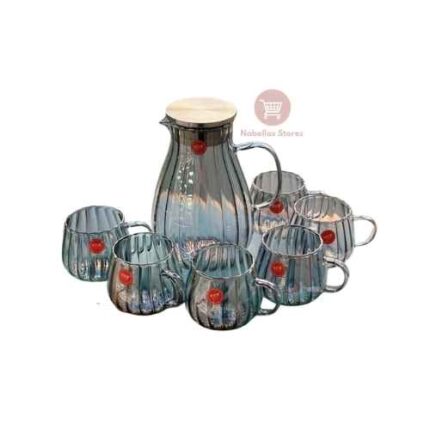 Glass Heat-Resistant Coffee Jug & 6 Cups Set – Elegant & Durable