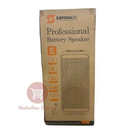 Sayona 15-Inch Dual Rechargeable Portable Speaker – 21300W, Bluetooth, Mic And Remote