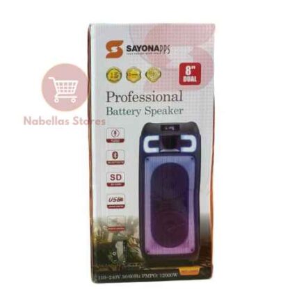 Sayona 8-Inch Rechargeable Bluetooth Speaker with Mic And Remote - SHT-1340BT