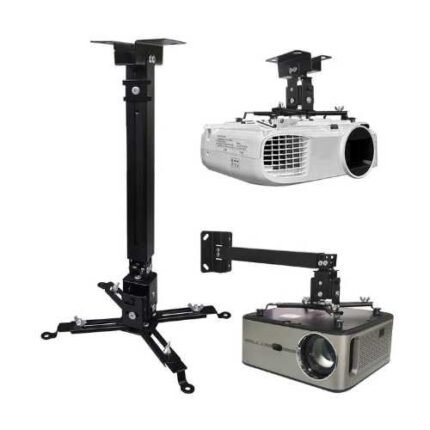 Universal 3-in-1 Projector Ceiling Wall Mount with Adjustable Extension Arm, Tilt And Swivel