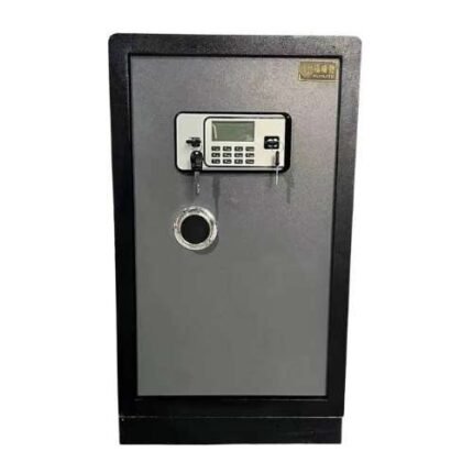 Fireproof Fingerprint And Key Security Safe Box – Waterproof Alloy Steel Locker Black
