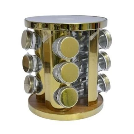 Multipurpose 12pcs Revolving Spice Rack Organizer - Kitchen Storage Solution