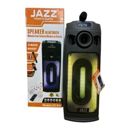 Jazz JZ-910 Bluetooth Speaker with X-Bass Boost, Wireless Microphone And Remote