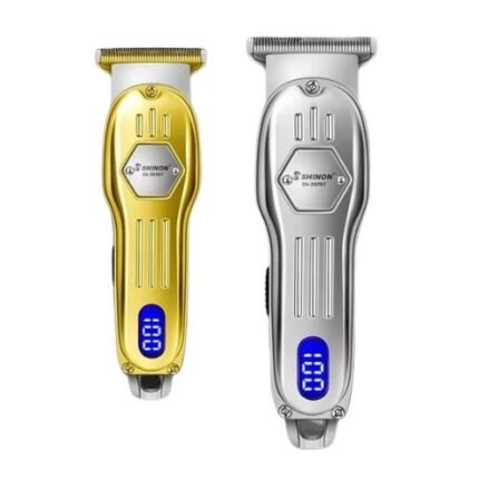 Shinon SH-275T Professional LCD Hair Clipper in Gold/Silver – Rechargeable And Adjustable