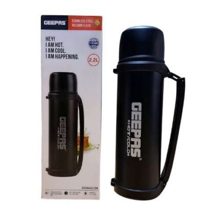 Geepas GSVB4113N 2.2L Stainless Steel Vacuum Flask - Hot And Cold, Leakproof