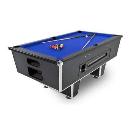 Coin Operated Board Surface Pool Table Green Full Set With Accessories