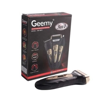 Geemy GM-6616 3-in-1 Rechargeable Hair Clipper, Shaver And Nose Trimmer