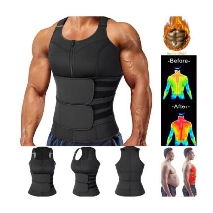 Men's Sauna Vest And Waist Trainer Body Shaper With Adjustable Belt