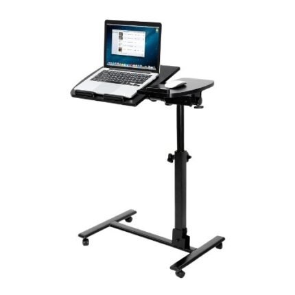 Adjustable Folding Laptop Table with Tiltable Top And Wheels