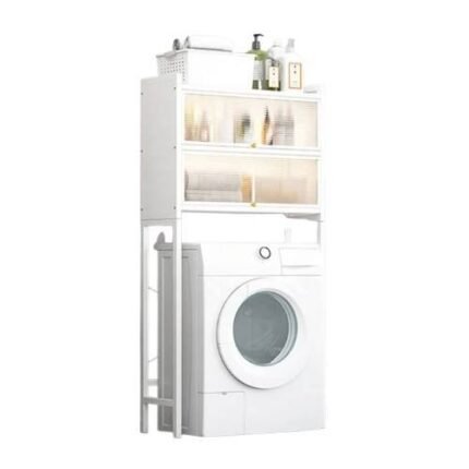 2-Tier Over Washer And Dryer Storage Rack With Open Countertop - Laundry Organizer