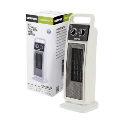 Geepas GRH28530 2000W Mini Ceramic PTC Fan Heater – Portable Electric Space Heater with 2 Heat Settings