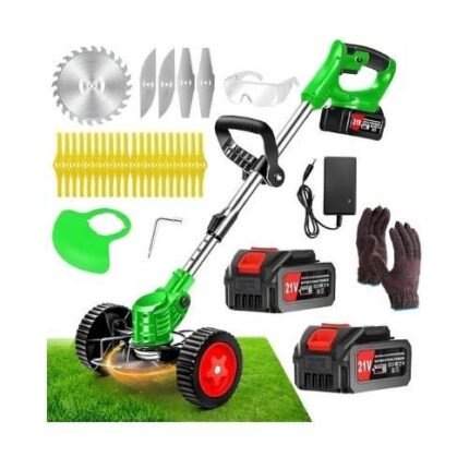 Rechargeable 3-in-1 Cordless Grass Cutter, Lawn Mower And Brush Cutter With Wheels