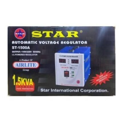 Star ST-1500A 1.5KVA Automatic Voltage Regulator – Dual Output 110V/220V With Fuse Protection