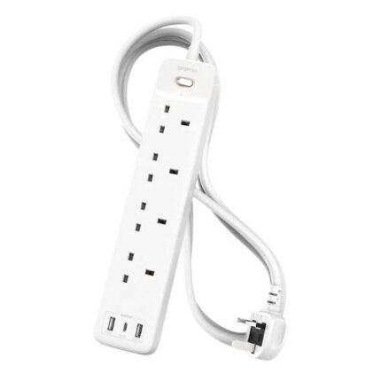 Oraimo OWS-U351 PowerHub 2 Surge-Protected Extension Cable: 4 AC + 3 USB Ports, 2m Cord Extension Cable