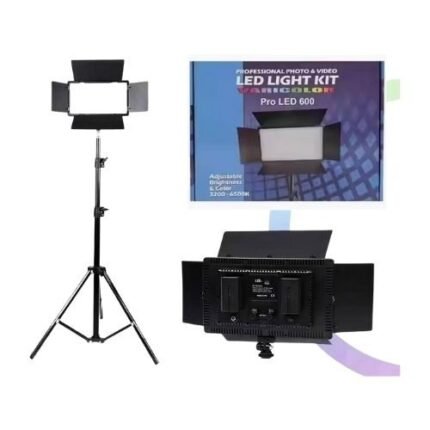 PRO LED 600 Video Light Panel - Adjustable 3200-5600K, Brightness Control