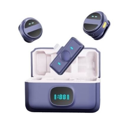 SX21 Wireless Lavalier Microphone 2-Pack With ANC Noise Cancellation And Charging Case