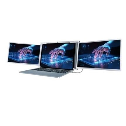 Powerology Portable Dual Screen Monitor – 14 Inch Full View IPS, Thunderbolt Ready, sRGB Color, Fits 12-17 Inch Laptops