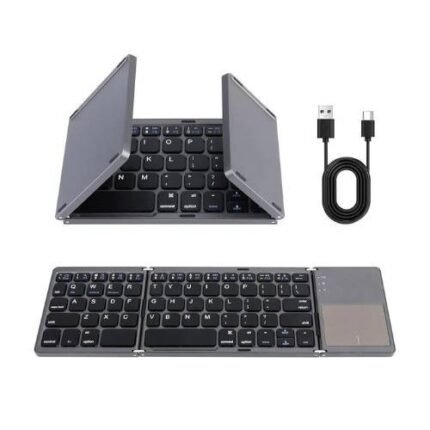 B033 Foldable Bluetooth Keyboard With Touchpad – Portable Rechargeable Mini Keyboard