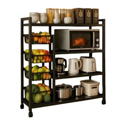 4-Tier Rolling Storage Cart Kitchen Organizer Shelf With Wheels
