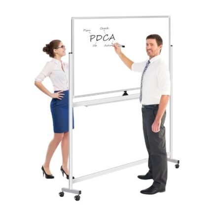 Double Sided Magnetic Whiteboard 60x90 cm Mobile With Stand – Dry Wipe Board
