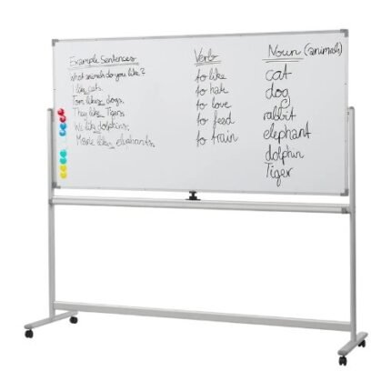 Magnetic Whiteboard 90x150 cm Double Sided With Lockable Wheels Stand