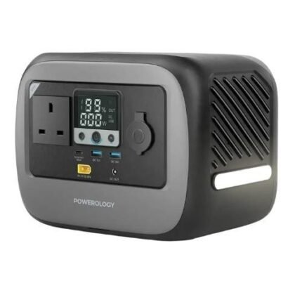 Powerology Portable Power Station 300W 236Wh – 600W Peak, 15W Wireless Charging, Solar Input
