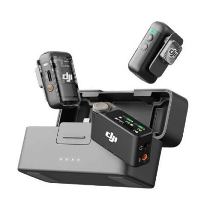 DJI Mic 2 (2 TX + 1 RX) Wireless Lavalier Microphone – Intelligent Noise Cancelling, 250m Range