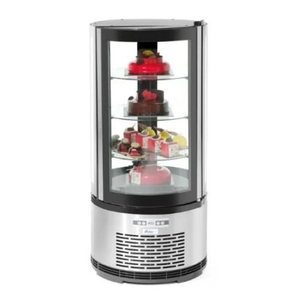 360 Rotating Glass Cake Display Chiller - Table Top Countertop Showcase