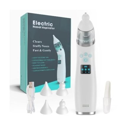Electric Nasal Aspirator For Baby – Nose Sucker With 3 Silicone Tips, Adjustable Suction