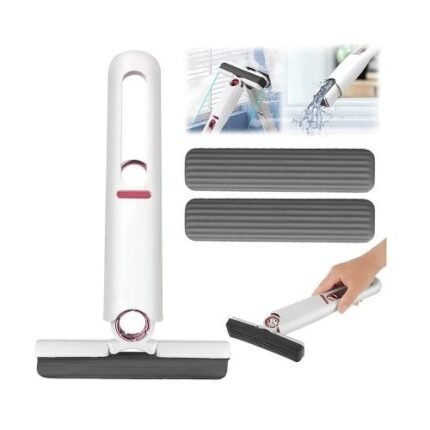 Mini Mop For Kitchen With Sponge - Portable Self Squeeze Absorbent Magic Wiper (Wet & Dry)