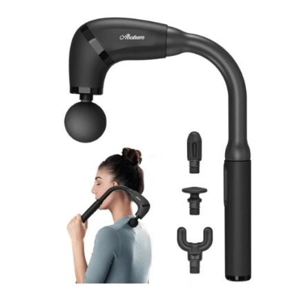 2-in-1 Detachable Percussion Massage Gun With Extension Handle – Deep Tissue Back Massager