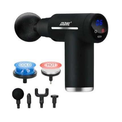 MDHL Massage Gun Deep Tissue - Cordless Percussion Massager With 6 Heads For Pain Relief