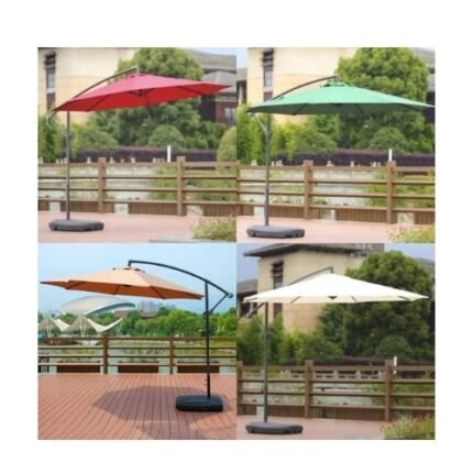 2m Square Cantilever Patio Umbrella – Adjustable Rotating Offset Umbrella With Water Base