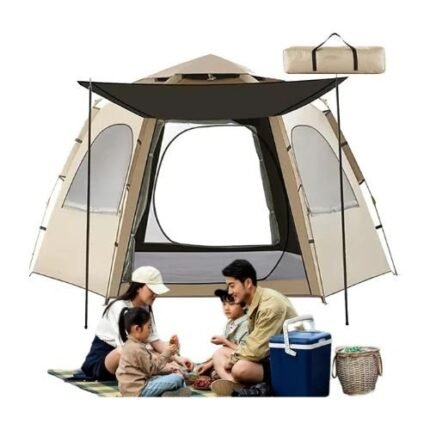 6 People Automatic Hexagonal Camping Tent – Waterproof Outdoor Tent