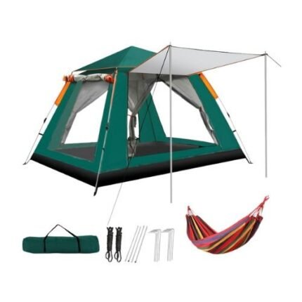1-4 Person Automatic Camping Tent With Free Hammock – UV Protection And Waterproof