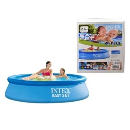 Intex 2.44m x 61cm Easy Set Round Swimming Pool Complete Set – Family Outdoor Pool