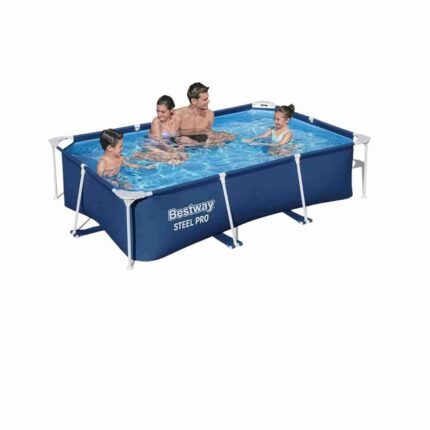 Bestway Steel Pro Rectangular Pool 4.00m x 2.11m – Steel Frame Above Ground Swimming Pool