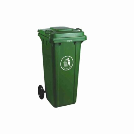 Heavy Duty 120L Plastic Dustbin With Wheels | Outdoor Waste Bin