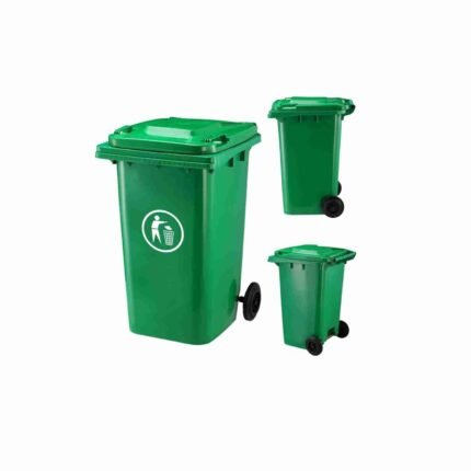 Heavy Duty 360L Plastic Dustbin With Wheels | Outdoor Waste Bin