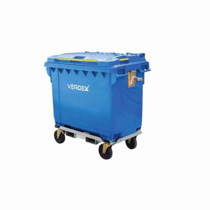 660L Heavy Duty Plastic Dustbin With 4 Wheels Home And Commercial Use Waste Bin