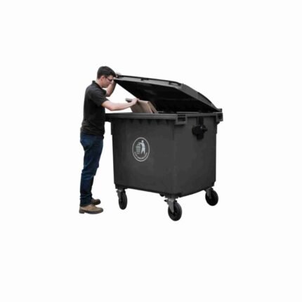 Commercial 660L Plastic Dustbin With 4 Wheels Waste Bin Black
